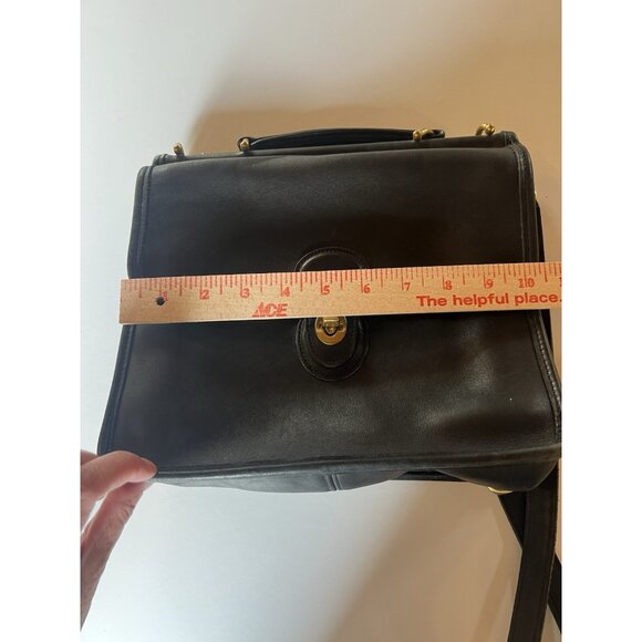 Vintage 90s Coach Black Willis crossbody satchel preppy bag J9C-9927 gold - Picture 14 of 16